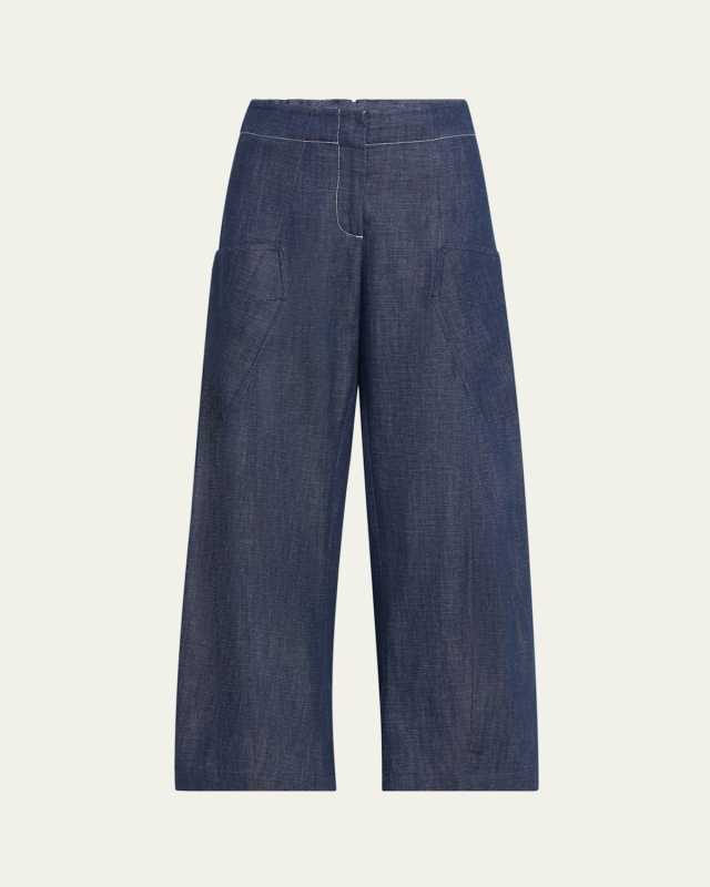 Curved Eda Denim Wide Leg Culottes